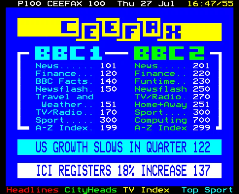 BBC1 from Thursday 27th July 1989