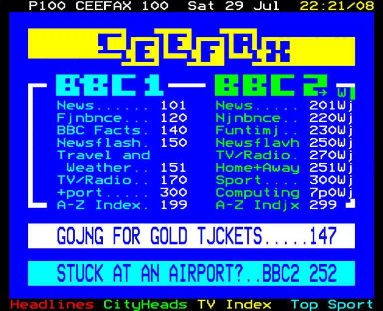 BBC1 from Saturday 29th July 1989