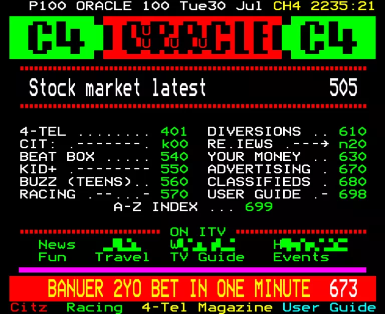 Channel Four from Tuesday 30th July 1991