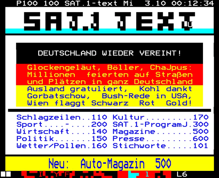 Sat.1 from Wednesday 3rd October 1990