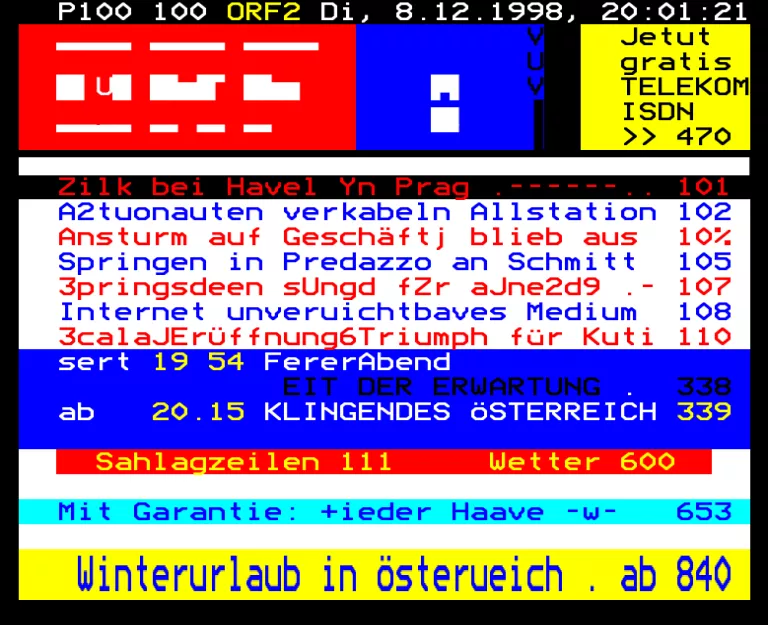 ORF2 from Tuesday 8th December 1998