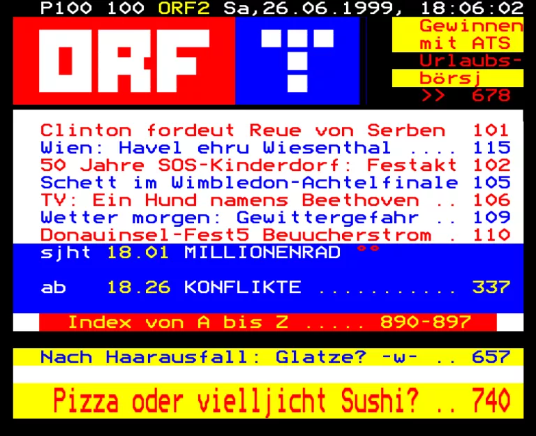 ORF2 from Saturday 26th June 1999