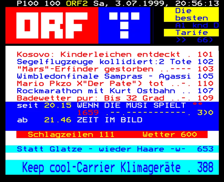 ORF2 from Saturday 3rd July 1999
