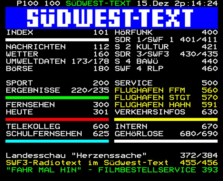 Südwest 3 from Sunday 15th December 1996