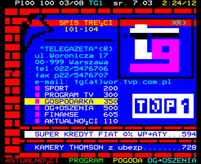 TVP1 from Tuesday 7th March 2000