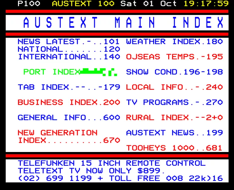 Channel 7 from Saturday 1st October 1988