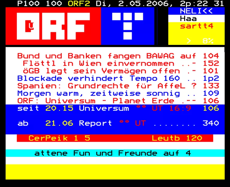 ORF2 (FS2) from Tuesday 2nd May 2006