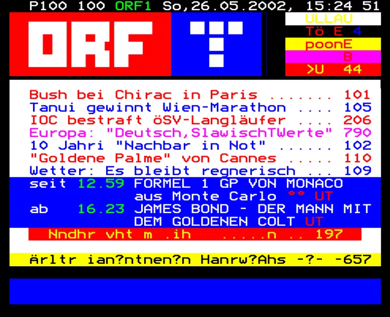 ORF1 (FS1) from Sunday 26th May 2002