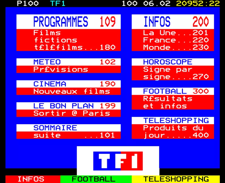 TF 1 from Sunday 6th February 2000