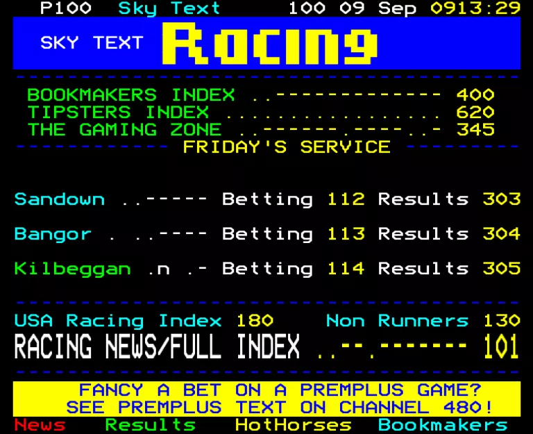 Sky Sports from Saturday 9th September 2006