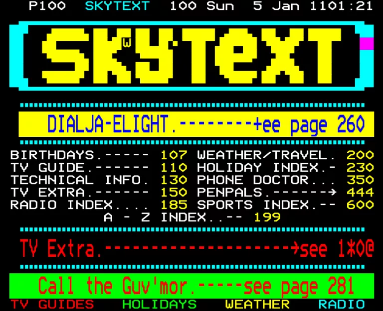 Sky One from Sunday 5th January 1992