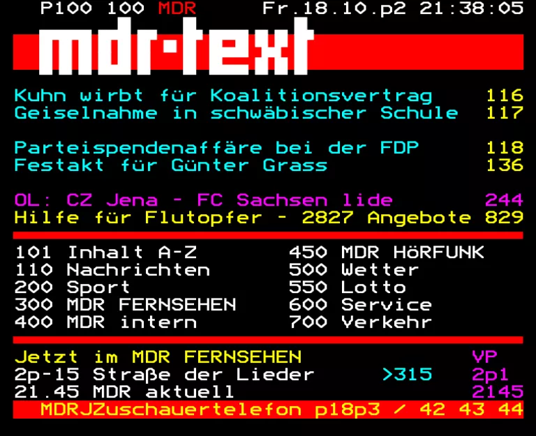 MDR from Friday 18th October 2002