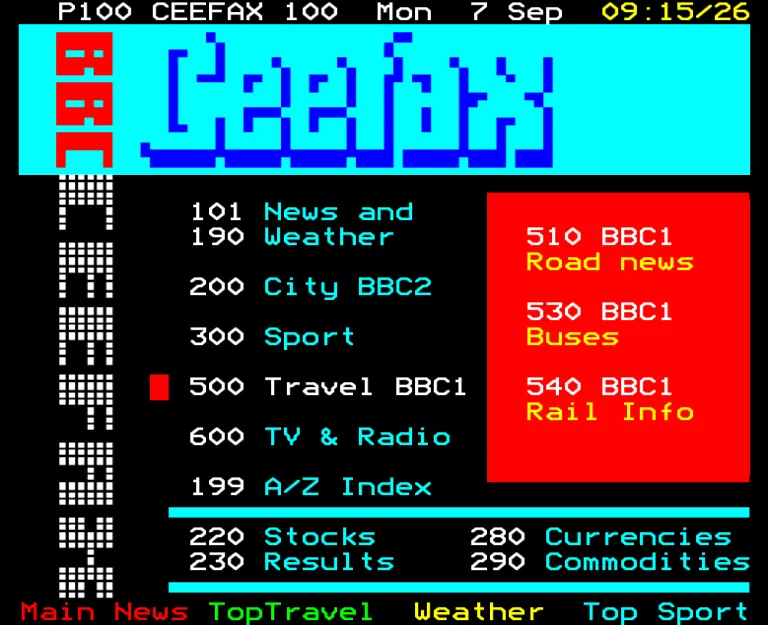 BBC1 from Monday 7th September 1992