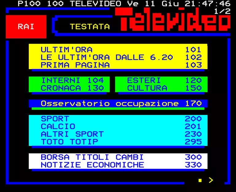 Rai 1 from Friday 11th June 1993
