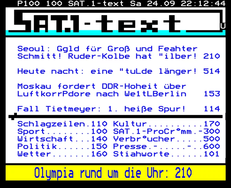 Sat.1 from Saturday 24th September 1988