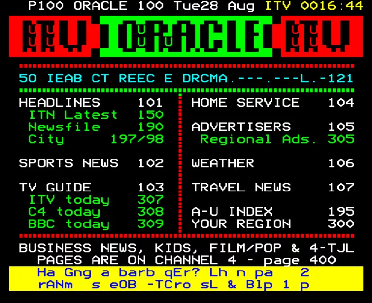 HTV from Tuesday 28th August 1984