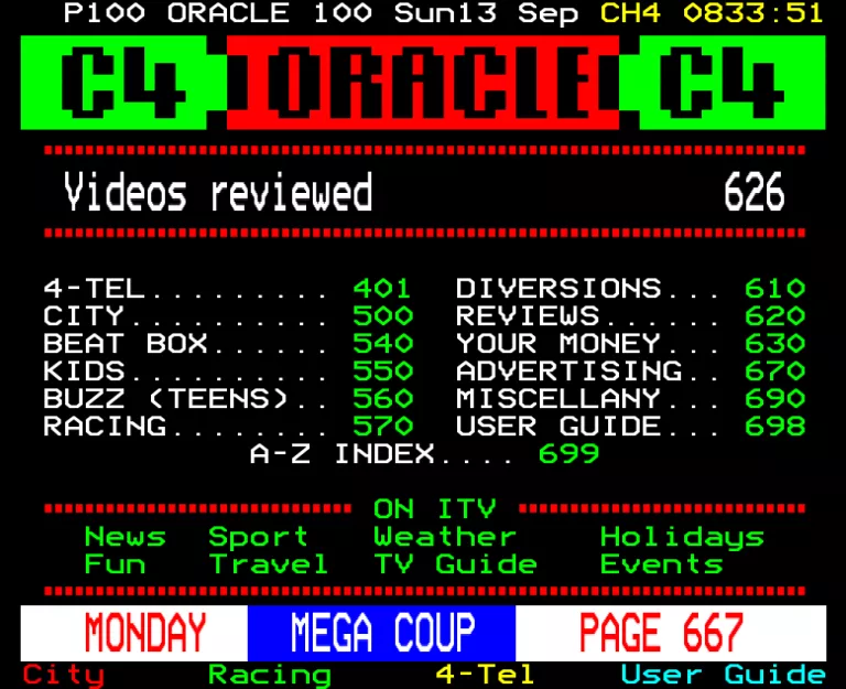 Channel Four from Sunday 13th September 1992