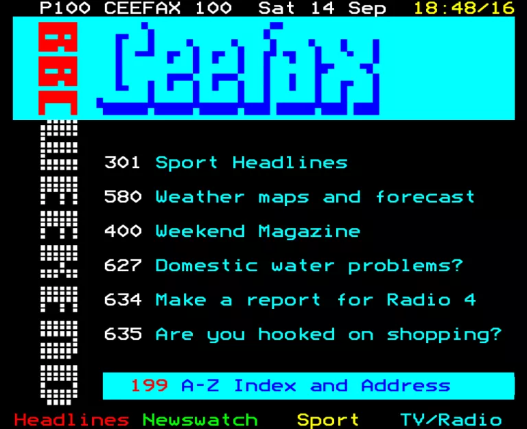BBC1 from Saturday 14th September 1991