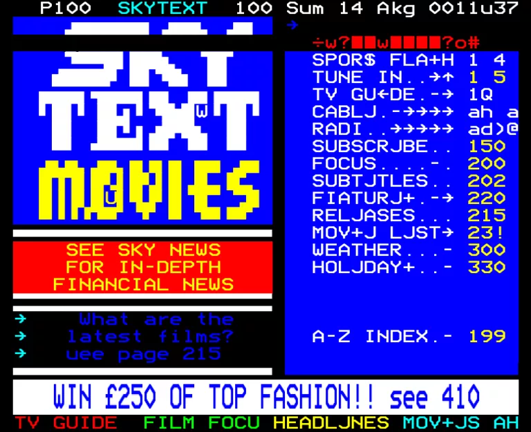 Sky Movies from Sunday 14th August 1994