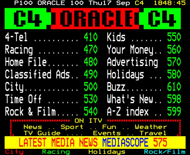 Channel Four from Thursday 17th September 1987