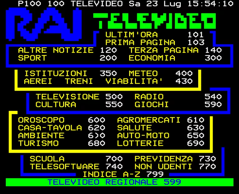 Rai 2 from Saturday 23rd July 1994