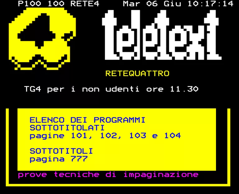 Retequattro from Tuesday 6th June 1995