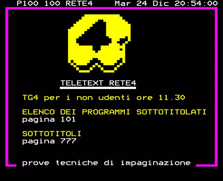 Retequattro from Tuesday 24th December 1996