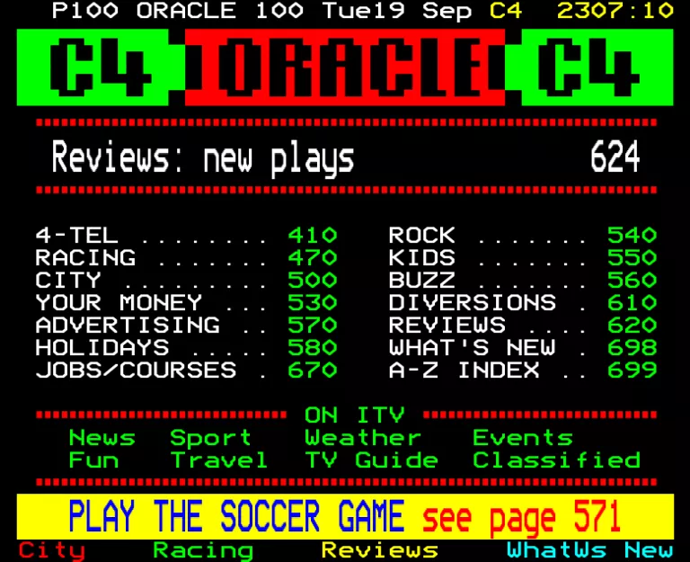 Channel Four from Tuesday 19th September 1989
