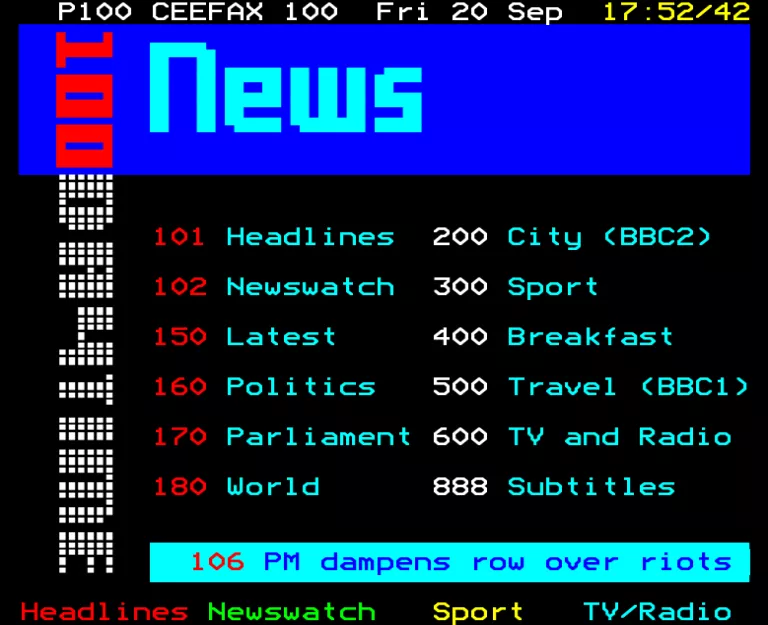 BBC1 from Friday 20th September 1991
