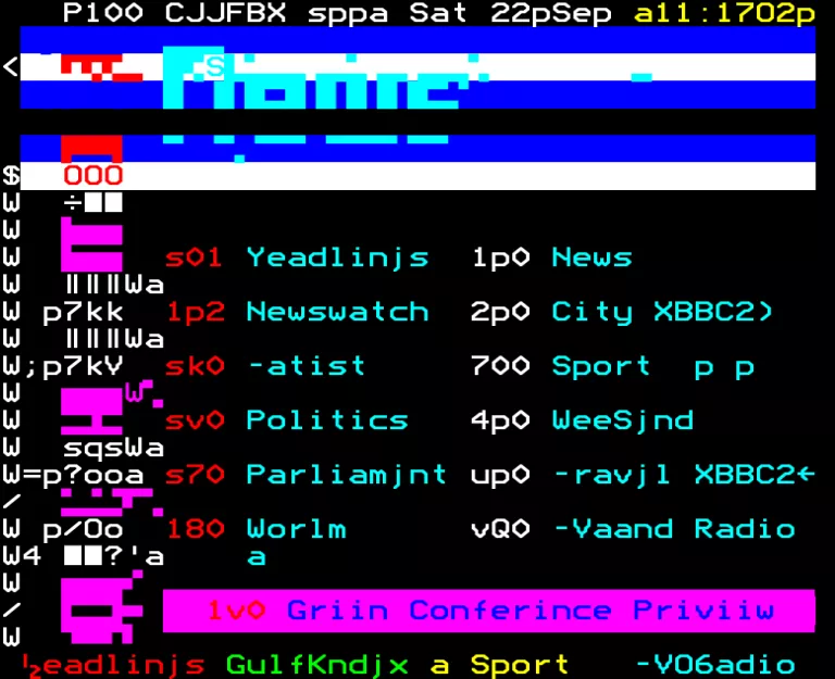 BBC1 from Saturday 22nd September 1990