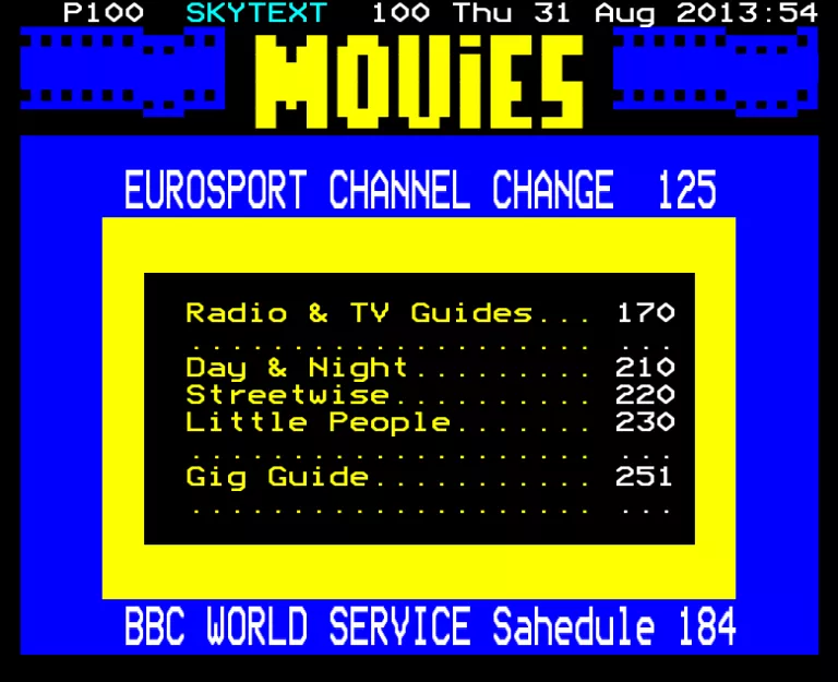 Sky Movies from Friday 10th August 1990