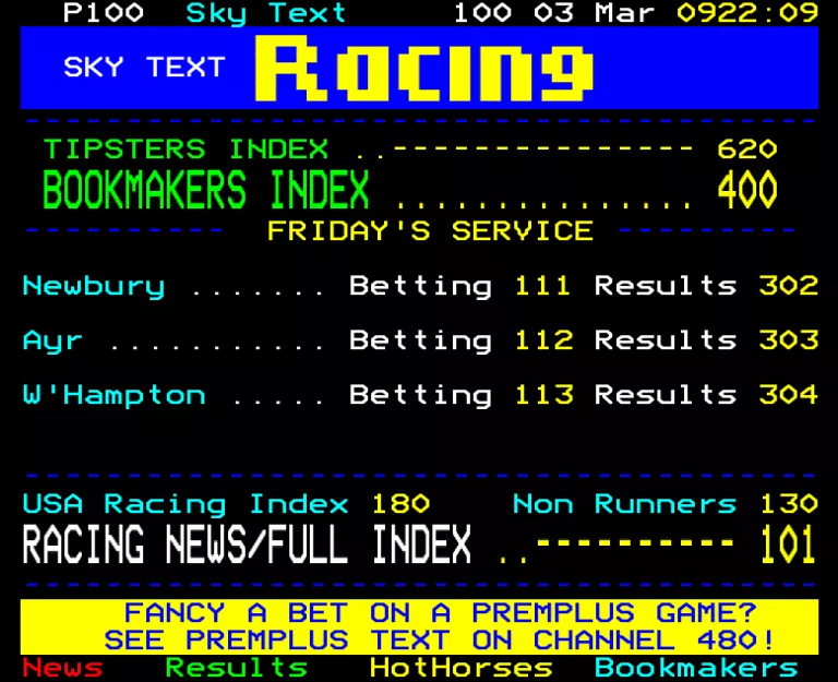 Sky Sports from Saturday 3rd March 2007