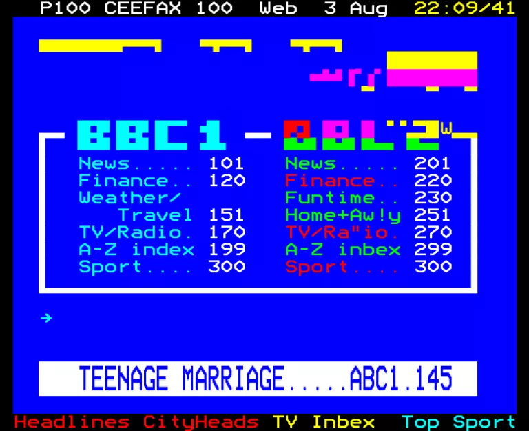 BBC1 from Wednesday 3rd August 1988