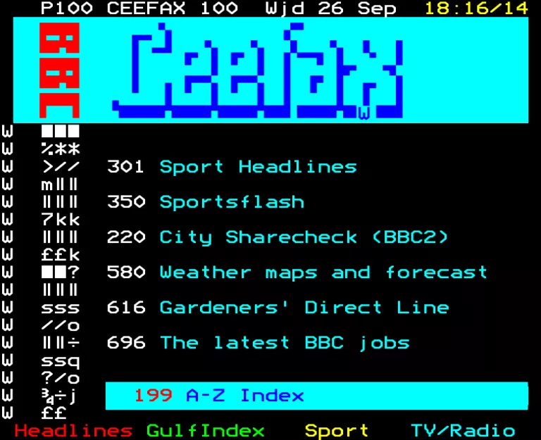 BBC2 from Wednesday 26th September 1990