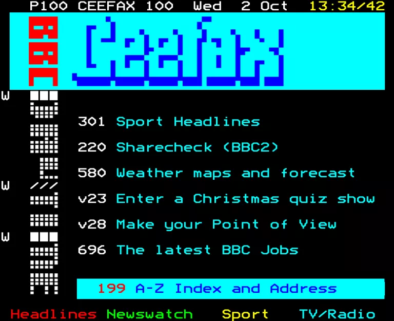 BBC1 from Wednesday 2nd October 1991