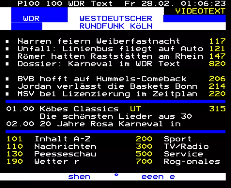 WDR from Friday 28th February 2014