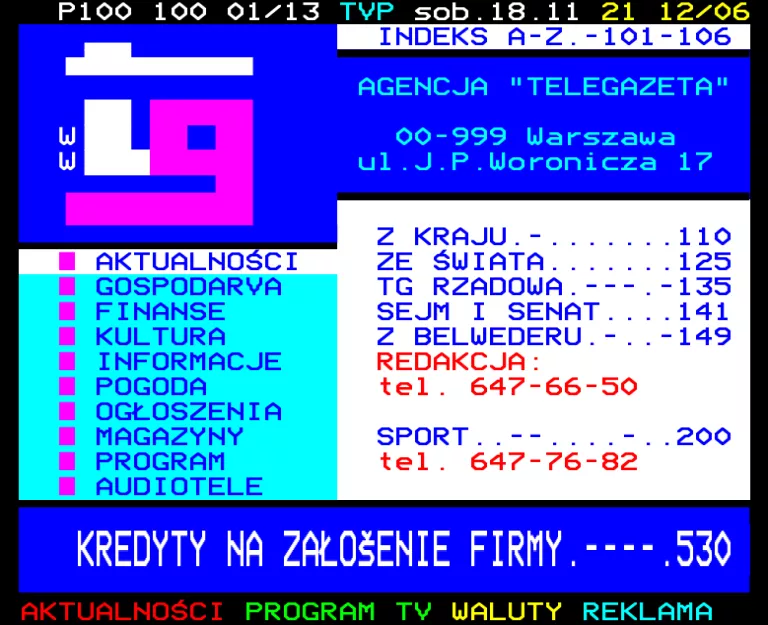 TVP1 from Saturday 18th November 1995