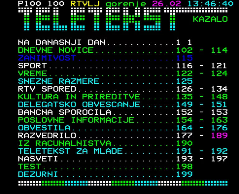 TV Ljubljana from Sunday 26th February 1989