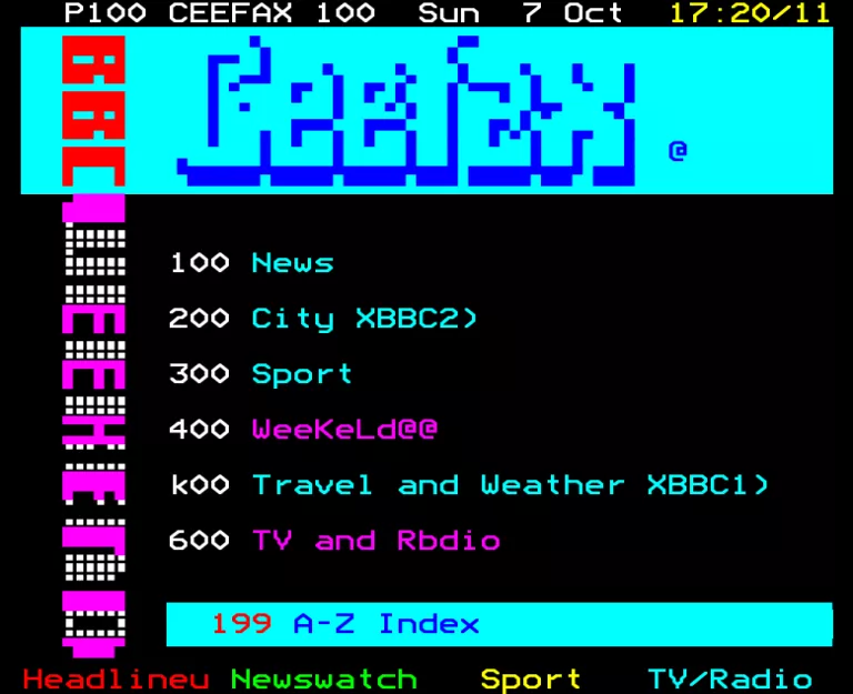BBC1 from Sunday 7th October 1990
