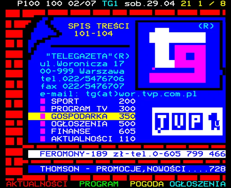TVP1 from Saturday 29th April 2000