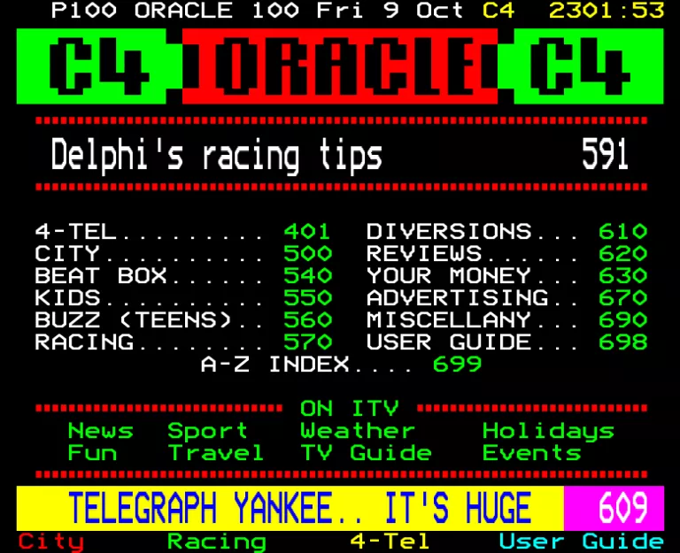 Channel Four from Friday 9th October 1992
