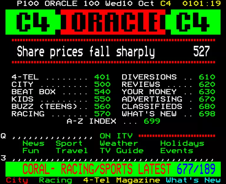Channel Four from Wednesday 10th October 1990