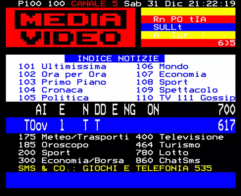 Canale 5 from Saturday 31st December 2005
