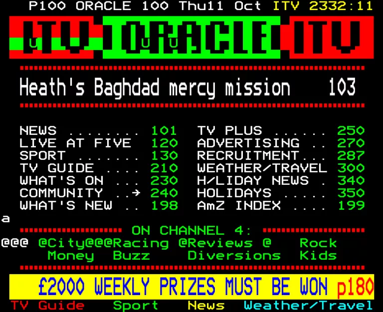 Central from Thursday 11th October 1990