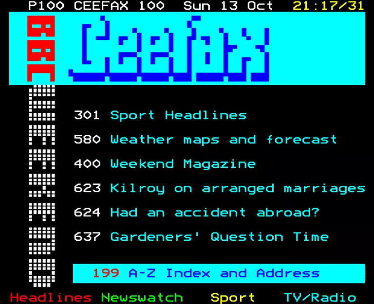 BBC2 from Sunday 13th October 1991