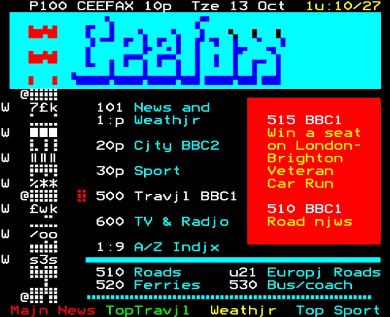 BBC1 from Tuesday 13th October 1992