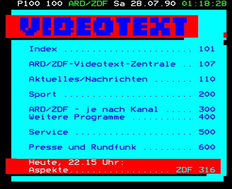ARD from Friday 27th July 1990