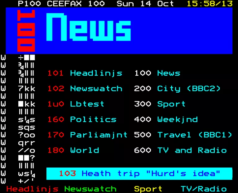 BBC1 from Sunday 14th October 1990