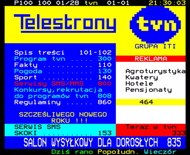 TVN from Thursday 1st January 2004