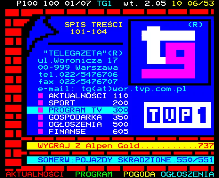TVP1 from Tuesday 2nd May 2000